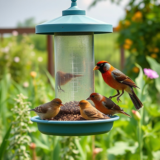 Wild birds feeding on fresh berries