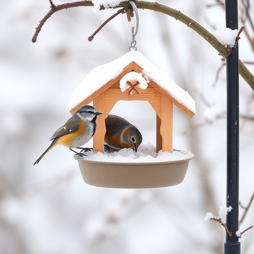 Wild birds feeding on sunflower seeds