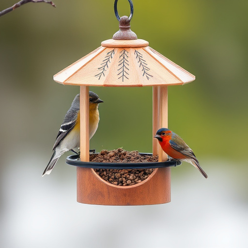 Wild birds feeding on sunflower seeds