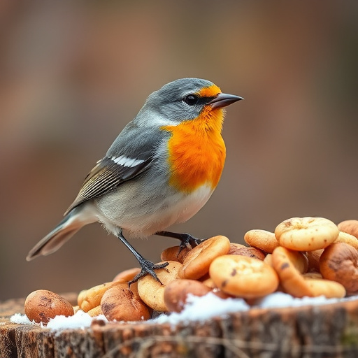 Wild birds feeding on sunflower seeds