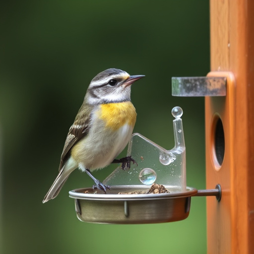 Window bird feeder attached to glass
