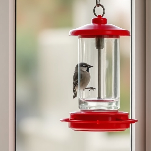 Window feeder attracting garden birds
