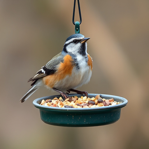 Wooden ground feeder with pitched roof