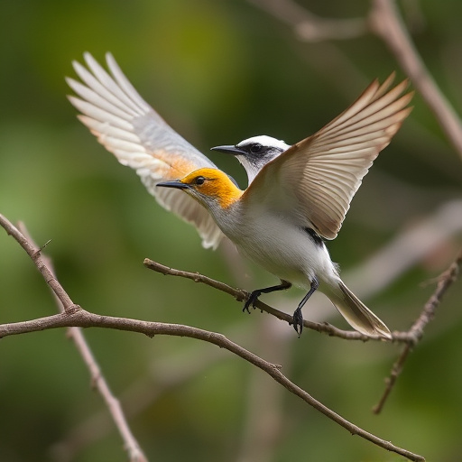 Worn-down nest on tree branch